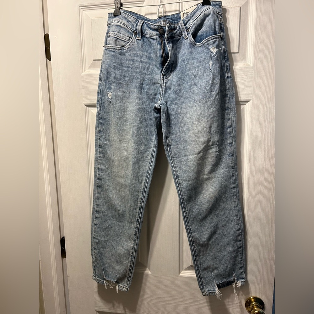 Cosmic Blue Love Distressed Women's Jeans